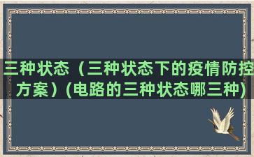 三种状态（三种状态下的疫情防控方案）(电路的三种状态哪三种)