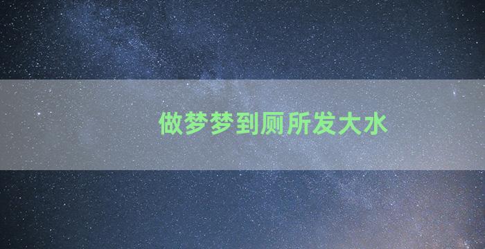 做梦梦到厕所发大水