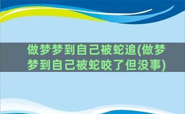 做梦梦到自己被蛇追(做梦梦到自己被蛇咬了但没事)