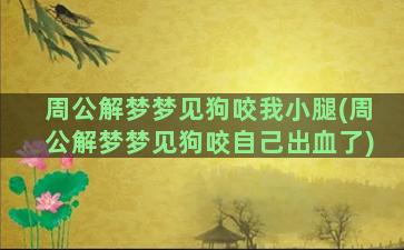 周公解梦梦见狗咬我小腿(周公解梦梦见狗咬自己出血了)