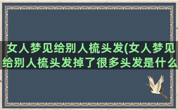 女人梦见给别人梳头发(女人梦见给别人梳头发掉了很多头发是什么意思)