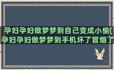 孕妇孕妇做梦梦到自己变成小偷(孕妇孕妇做梦梦到手机坏了冒烟了是什么意思)