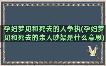 孕妇梦见和死去的人争执(孕妇梦见和死去的亲人吵架是什么意思)