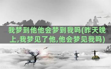 我梦到他他会梦到我吗(昨天晚上,我梦见了他,他会梦见我吗)