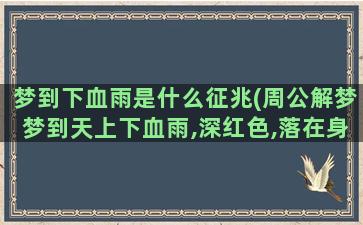 梦到下血雨是什么征兆(周公解梦梦到天上下血雨,深红色,落在身上是一大片)