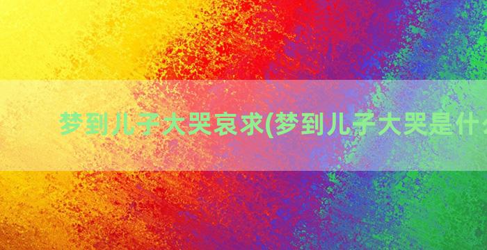 梦到儿子大哭哀求(梦到儿子大哭是什么意思)