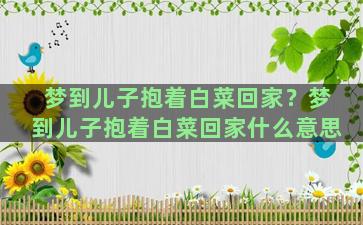 梦到儿子抱着白菜回家？梦到儿子抱着白菜回家什么意思