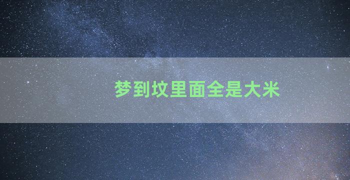 梦到坟里面全是大米