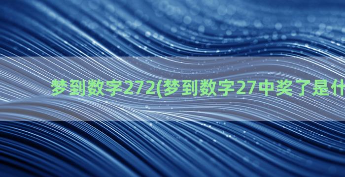 梦到数字272(梦到数字27中奖了是什么意思)