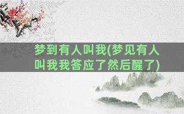 梦到有人叫我(梦见有人叫我我答应了然后醒了)