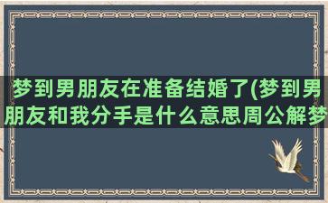 梦到男朋友在准备结婚了(梦到男朋友和我分手是什么意思周公解梦)