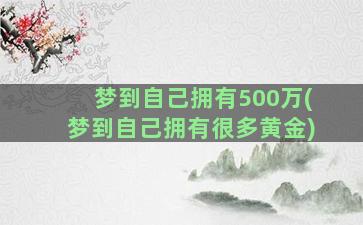 梦到自己拥有500万(梦到自己拥有很多黄金)