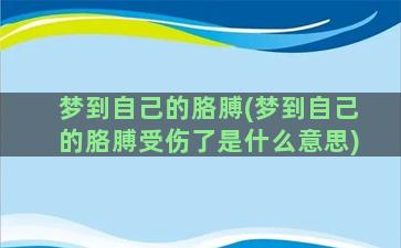 梦到自己的胳膊(梦到自己的胳膊受伤了是什么意思)