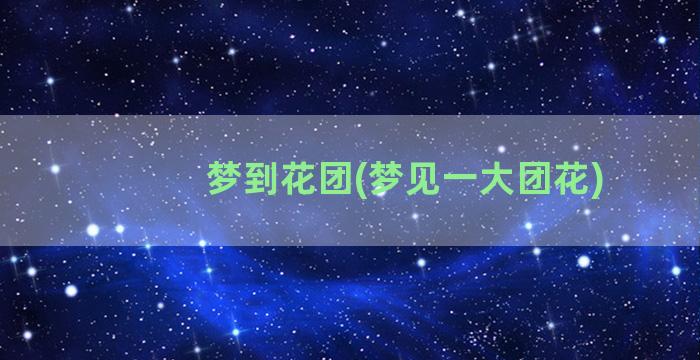 梦到花团(梦见一大团花)