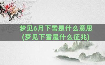 梦见6月下雪是什么意思(梦见下雪是什么征兆)