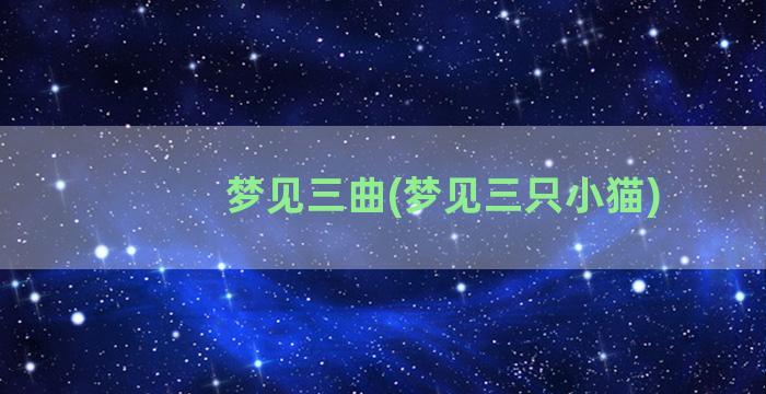 梦见三曲(梦见三只小猫)