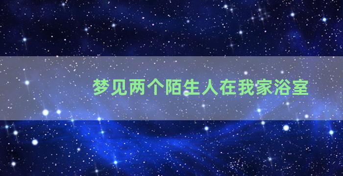 梦见两个陌生人在我家浴室