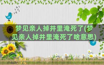 梦见亲人掉井里淹死了(梦见亲人掉井里淹死了啥意思)