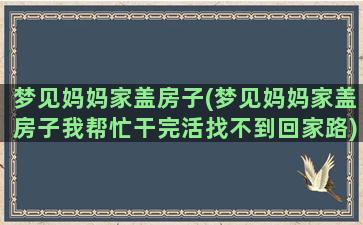 梦见妈妈家盖房子(梦见妈妈家盖房子我帮忙干完活找不到回家路)