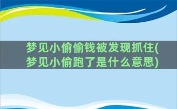 梦见小偷偷钱被发现抓住(梦见小偷跑了是什么意思)