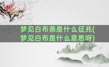 梦见白布条是什么征兆(梦见白布是什么意思呀)