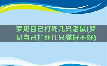 梦见自己打死几只老鼠(梦见自己打死几只猫好不好)