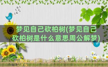 梦见自己砍柏树(梦见自己砍柏树是什么意思周公解梦)