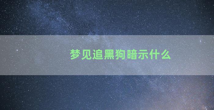 梦见追黑狗暗示什么