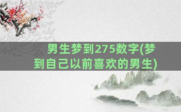 男生梦到275数字(梦到自己以前喜欢的男生)